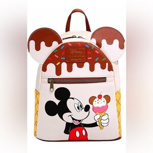 Loungefly Disney Mickey Mouse Ice Cream Mini Backpack bag purse
